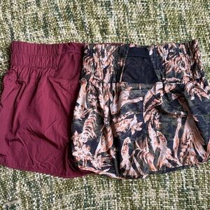 Bundle The Way Home shorts by Free People Movement brown and floral print size L